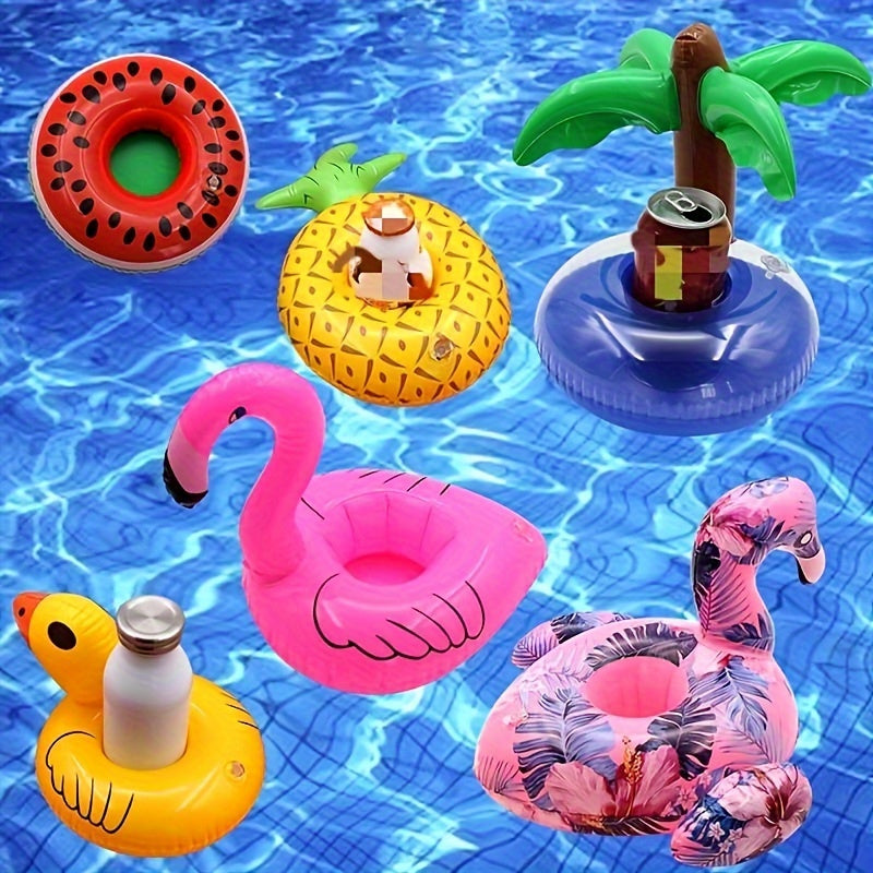 Set van 9 stuks, Opblaasbare Bekerhouder, Waterfles Onderzetter, Drankhouder voor Water met Luchtpomp, Zomer Strandfeest Benodigdheden