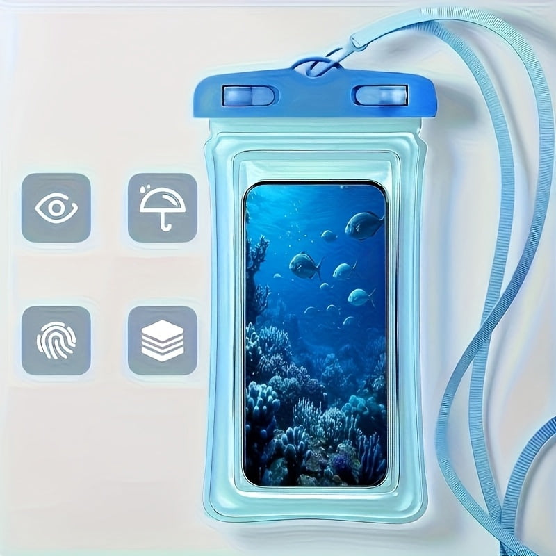 1/2/4 stuks Nieuwe IP65 Waterdichte Luchtkussen Drijvende Vierkleurige Versterkte Waterdichte Tas Geschikt voor 8-inch Telefoons, Droogzak Ideaal voor Strandcruises op Regenachtige Dagen