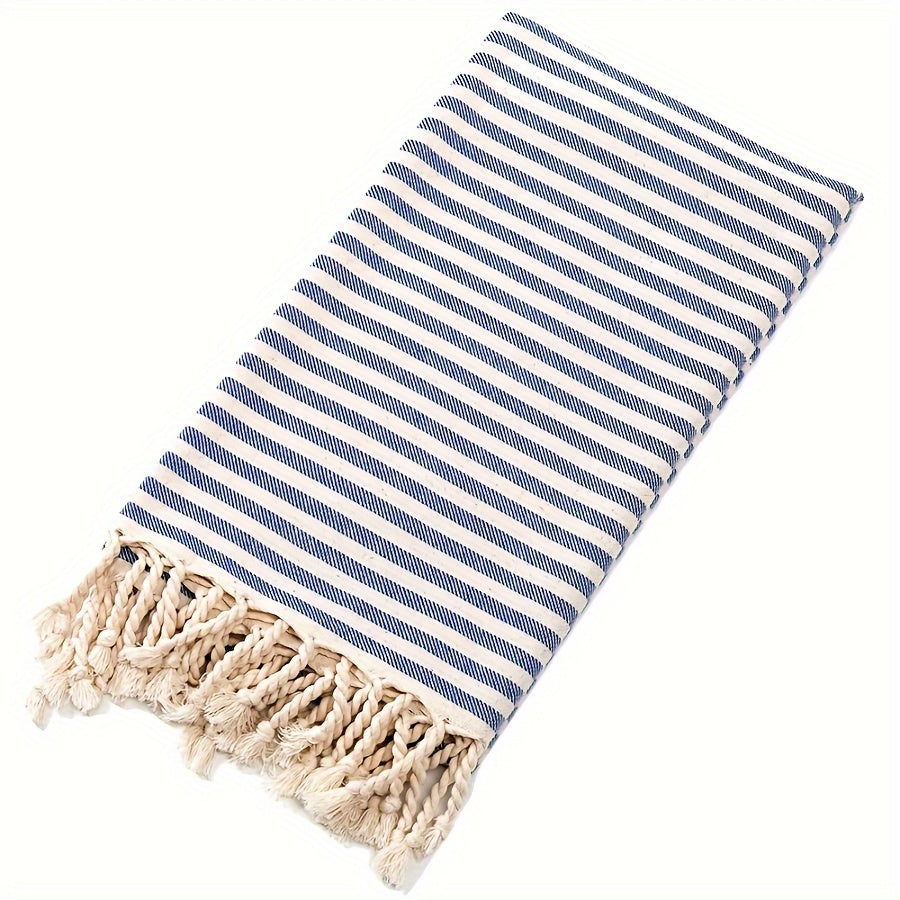 Extra Grote Turkse Strandhanddoek - Gestreept, Lichtgewicht & Sneldrogend voor Zwembad, Zwemmen, Reizen & Kamperen - Boho Stijl, Hoge Kleurvastheid
