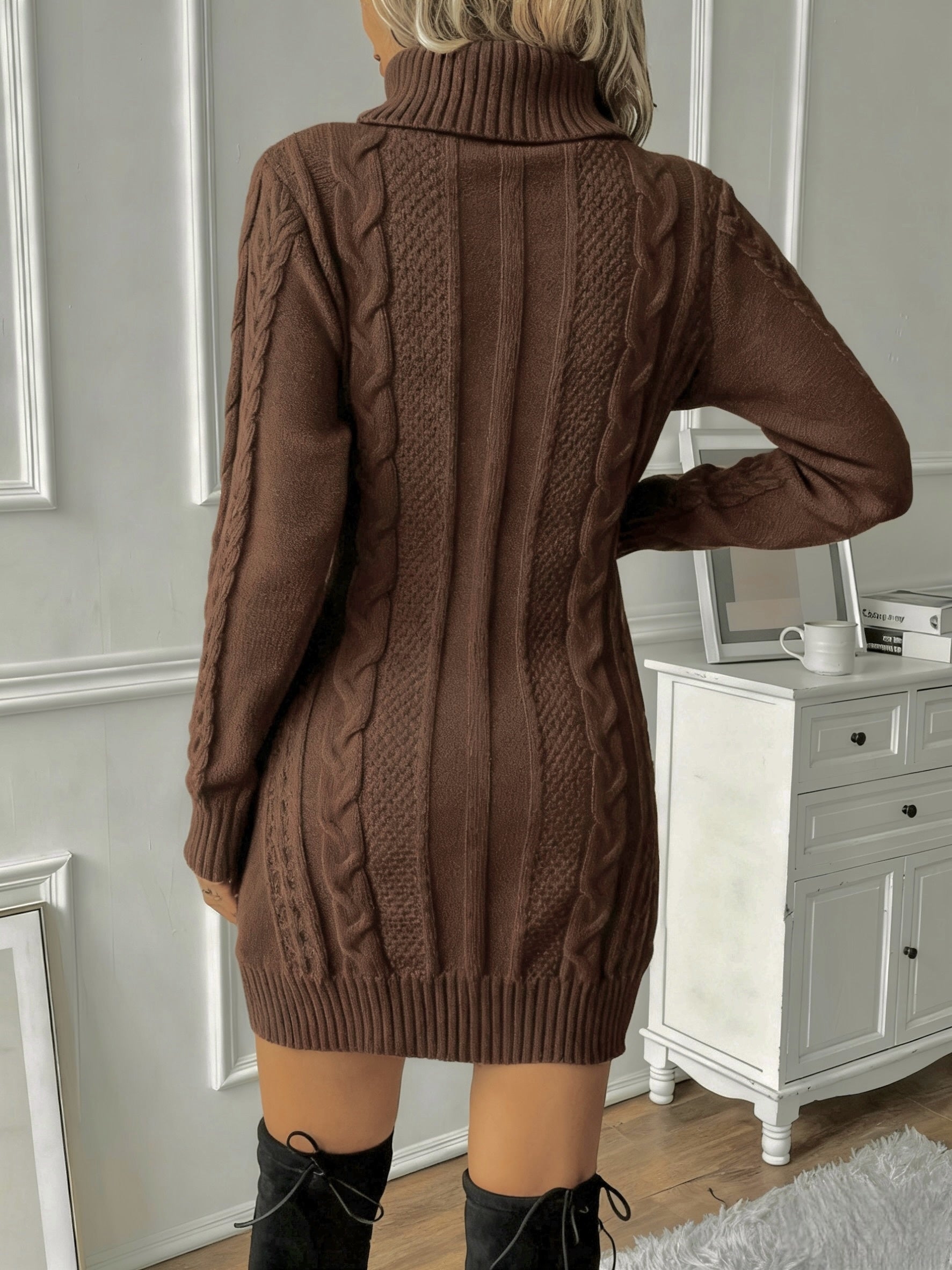 Althea™ | Cable-Knit High-Neck Sweater Dress