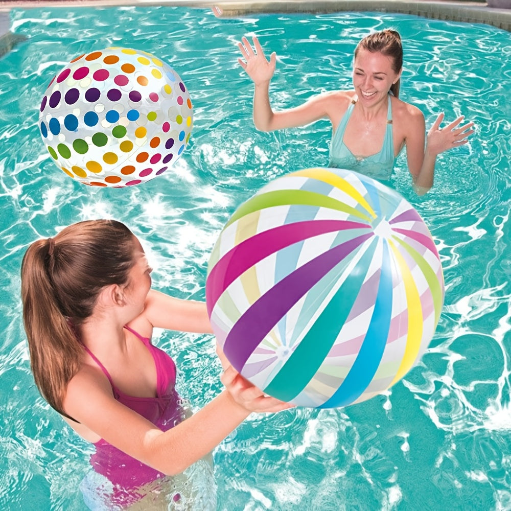 1-Pack Polka Dot Beach Ball Inflatable PVC Water Play Ball Kleur Gestreepte Bal Buiten Zwembad Strandfeest Decoratie Inflatable Ball Buiten Activiteiten