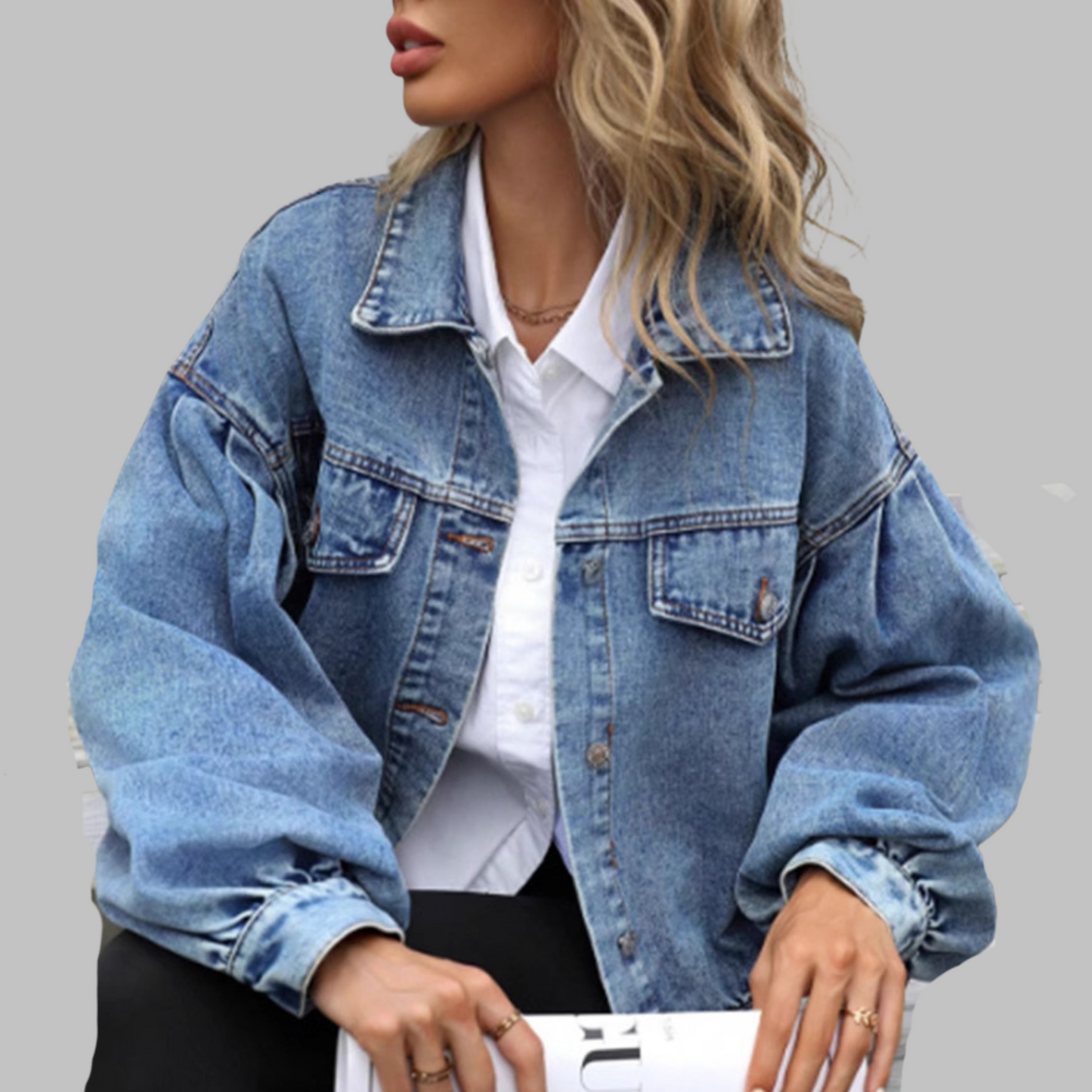 HEILAâ„¢ - Casual Long Sleeve Button Down Jacket