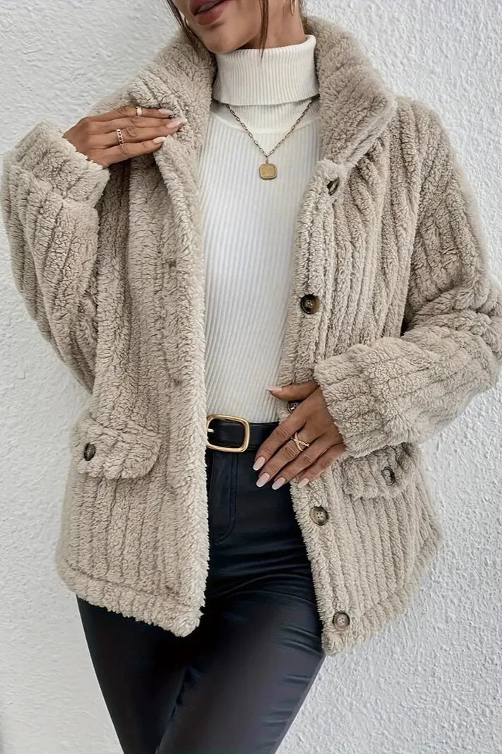 NOVAâ„¢ | Double-Sided Velvet Button Cardigan