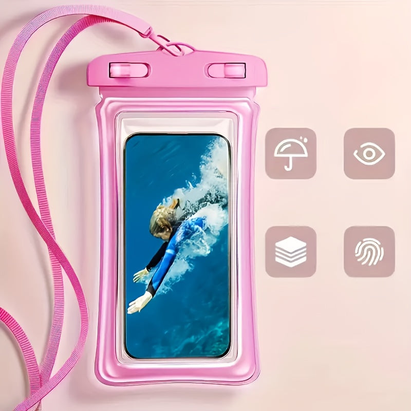 1/2/4 stuks Nieuwe IP65 Waterdichte Luchtkussen Drijvende Vierkleurige Versterkte Waterdichte Tas Geschikt voor 8-inch Telefoons, Droogzak Ideaal voor Strandcruises op Regenachtige Dagen