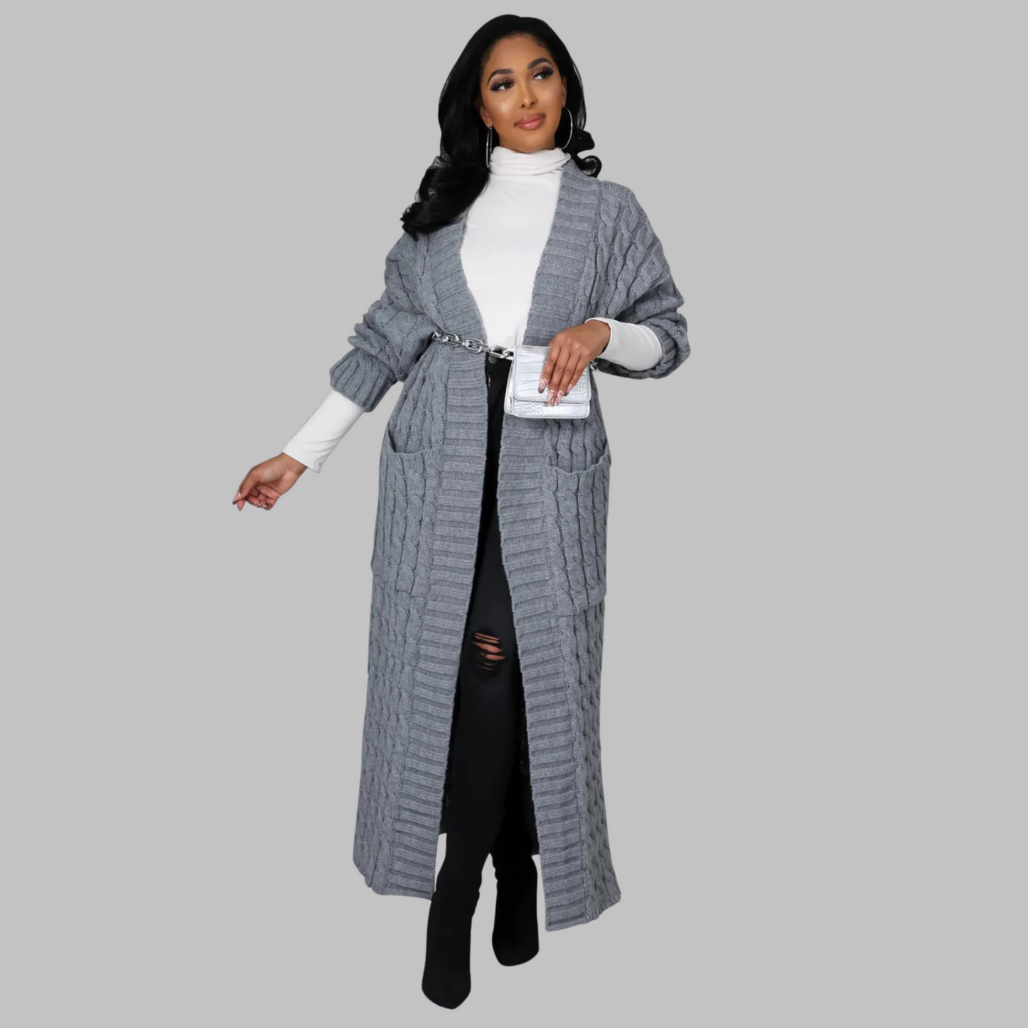 JACKIEâ„¢ - Casual Long-Sleeve Long Cardigan