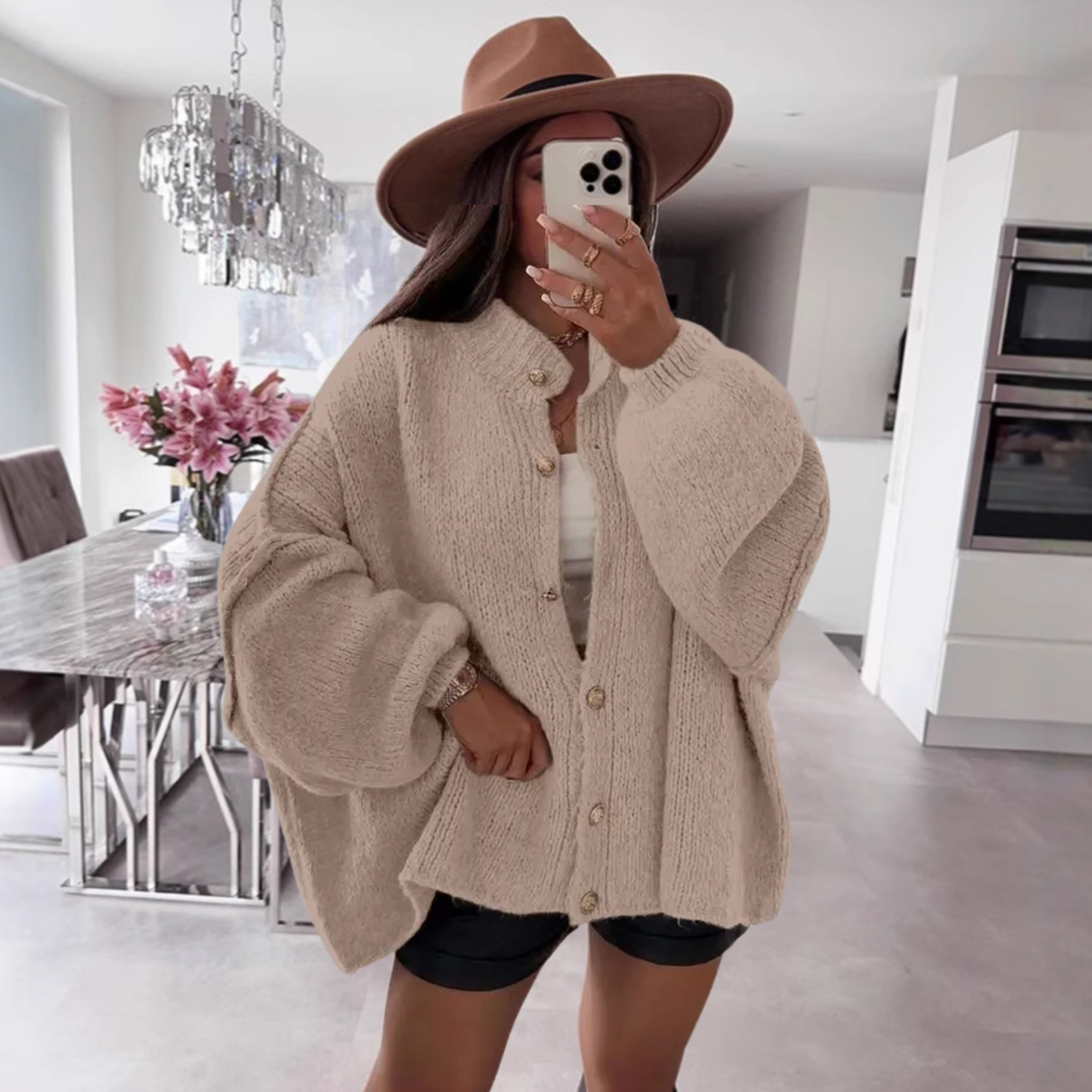 VANDANAâ„¢ - Classic Button-Down Long Sleeve Cardigan
