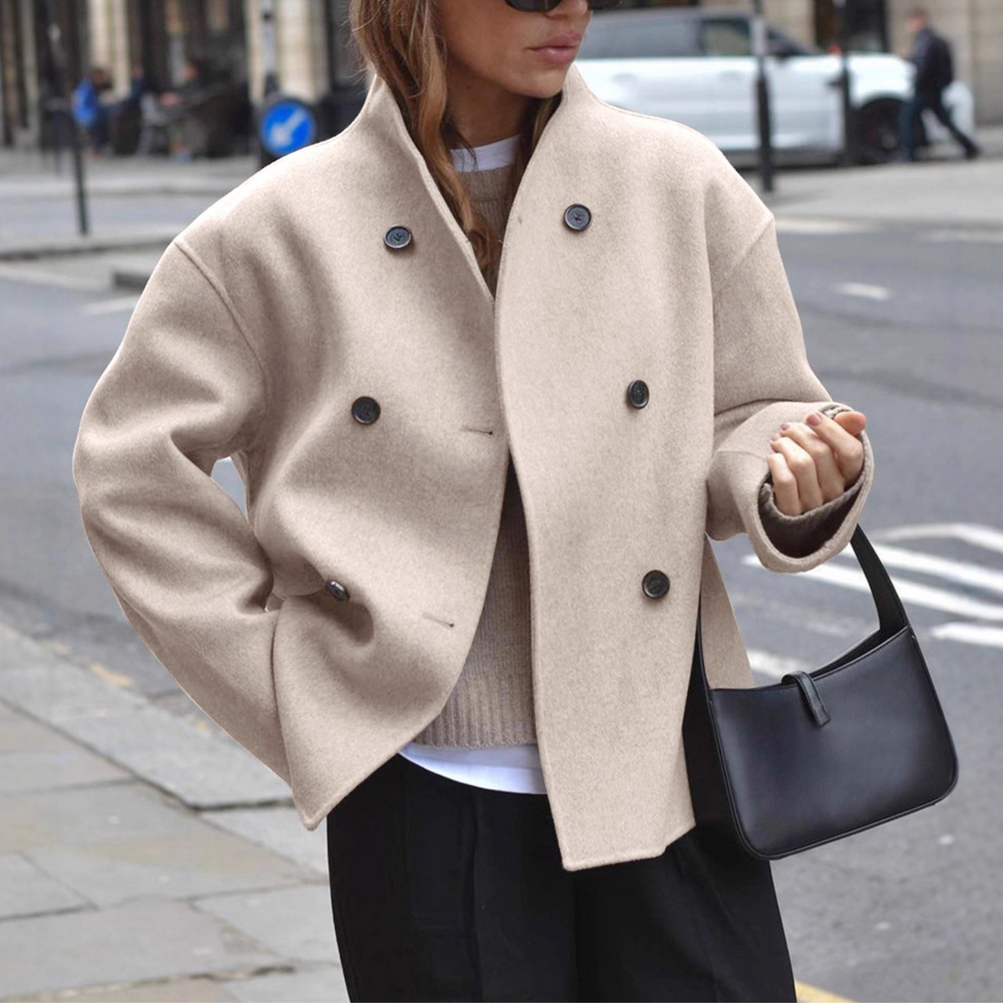 BINIâ„¢ - Cozy Long Sleeve Stand Collar Coat