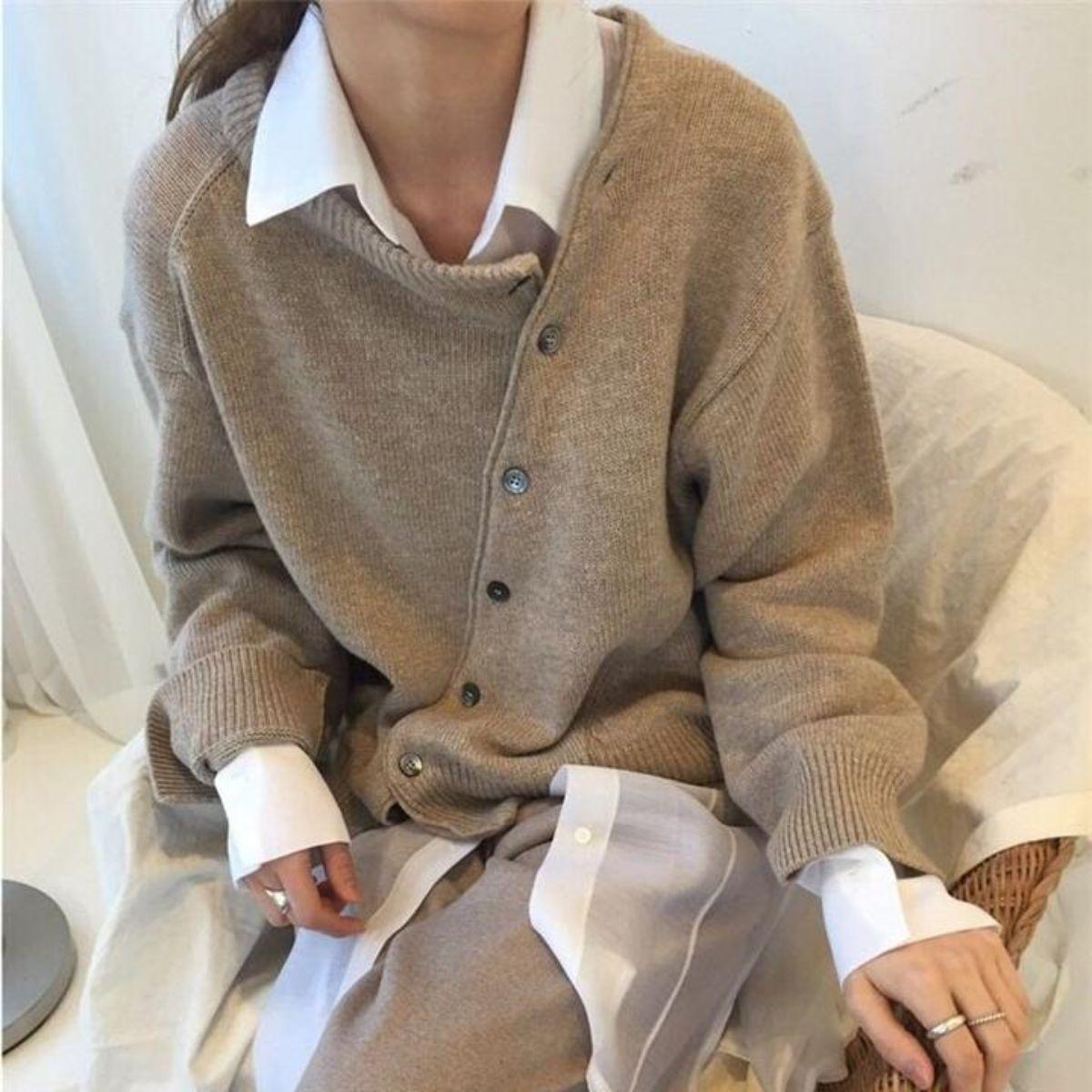 ALYCIAâ„¢ - Asymmetric Button Cardigan