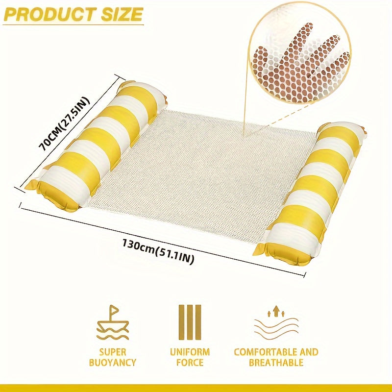 Kleurrijke 4-in-1 Draagbare Waterhangmat voor Volwassenen - Veelzijdige PVC Zwembad Drijver met Zadel, Loungestoel en Drifter Functies, Ideaal voor Reizen & Familie Zwemtijd