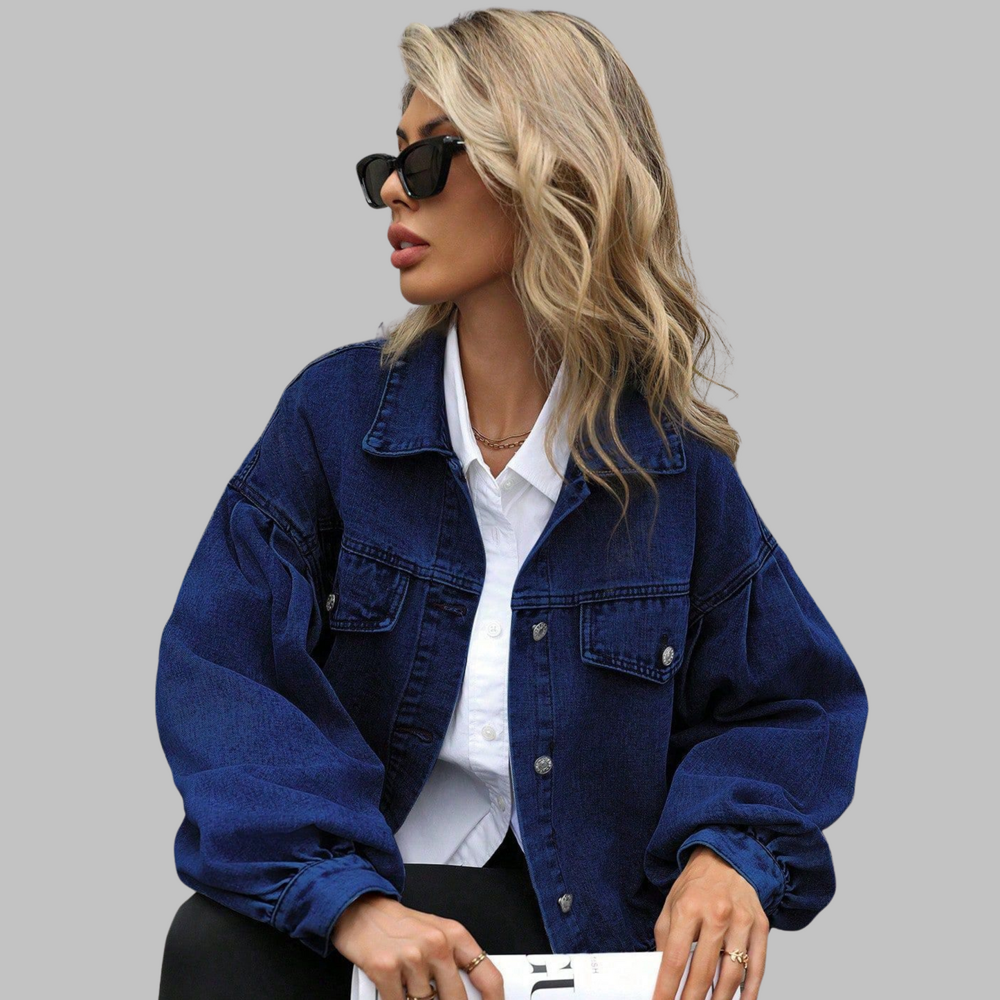 HEILAâ„¢ - Casual Long Sleeve Button Down Jacket