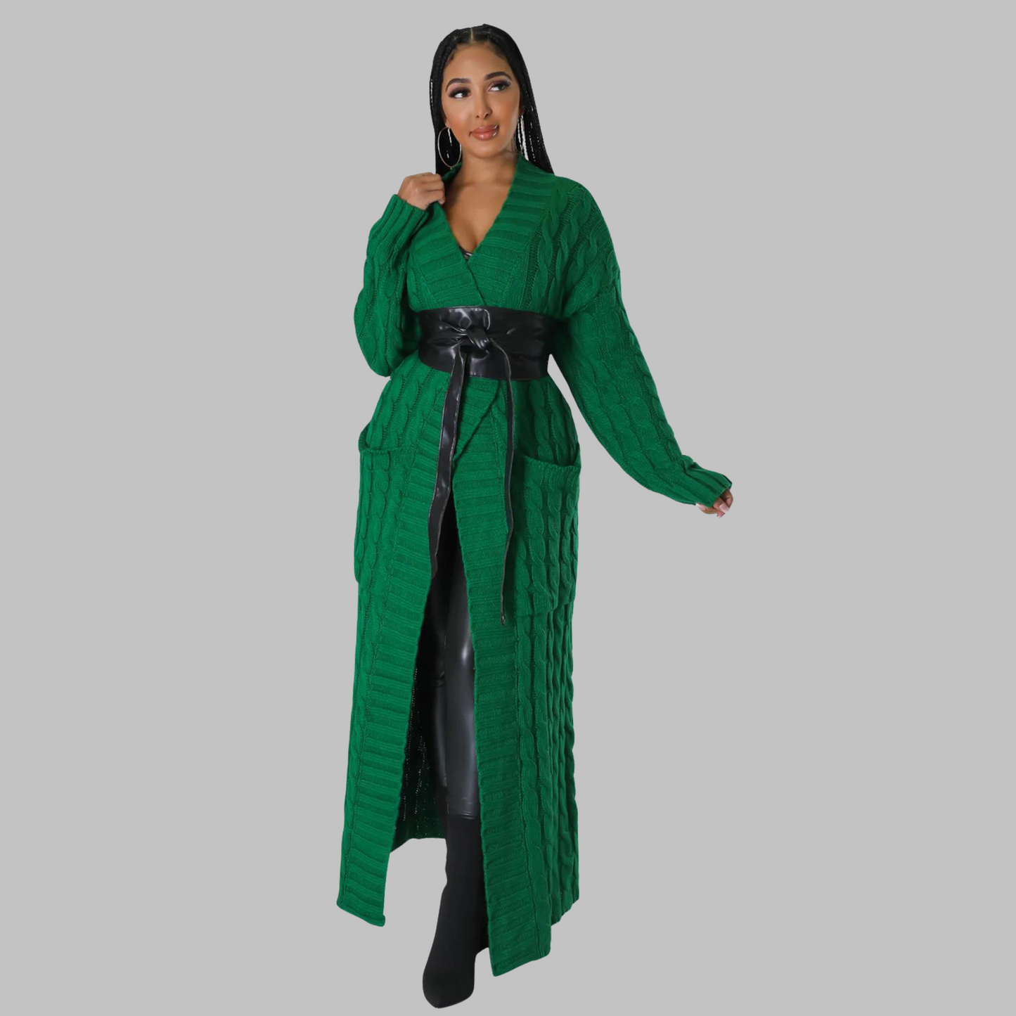 JACKIEâ„¢ - Casual Long-Sleeve Long Cardigan