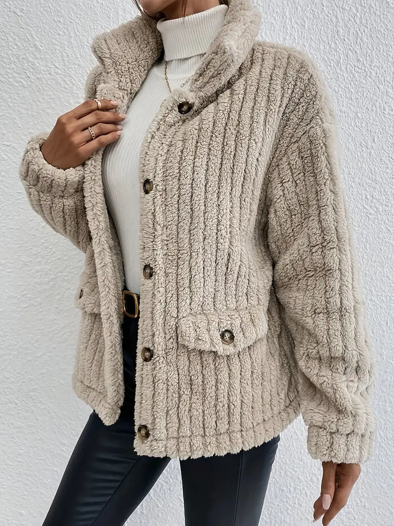 NOVAâ„¢ | Double-Sided Velvet Button Cardigan
