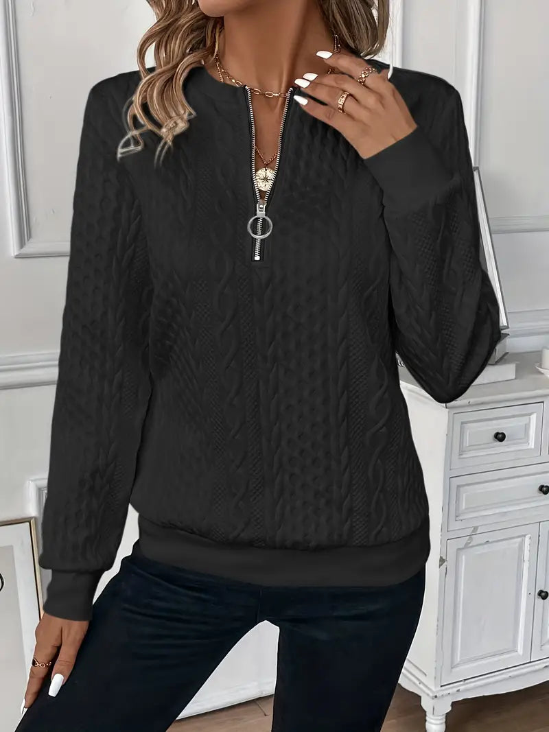 EMMAâ„¢ | Elegant Quarter-Zip Sweater