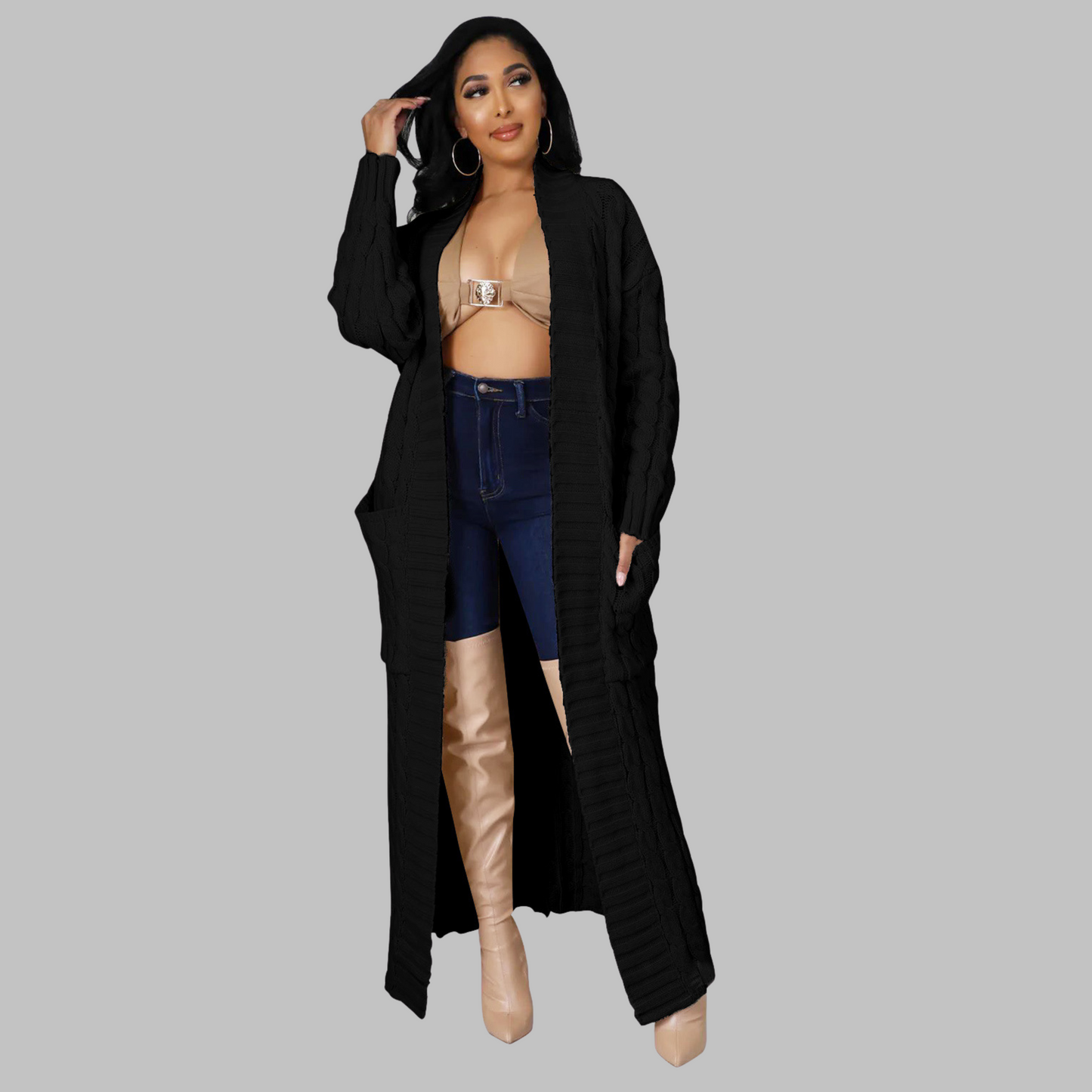 JACKIEâ„¢ - Casual Long-Sleeve Long Cardigan