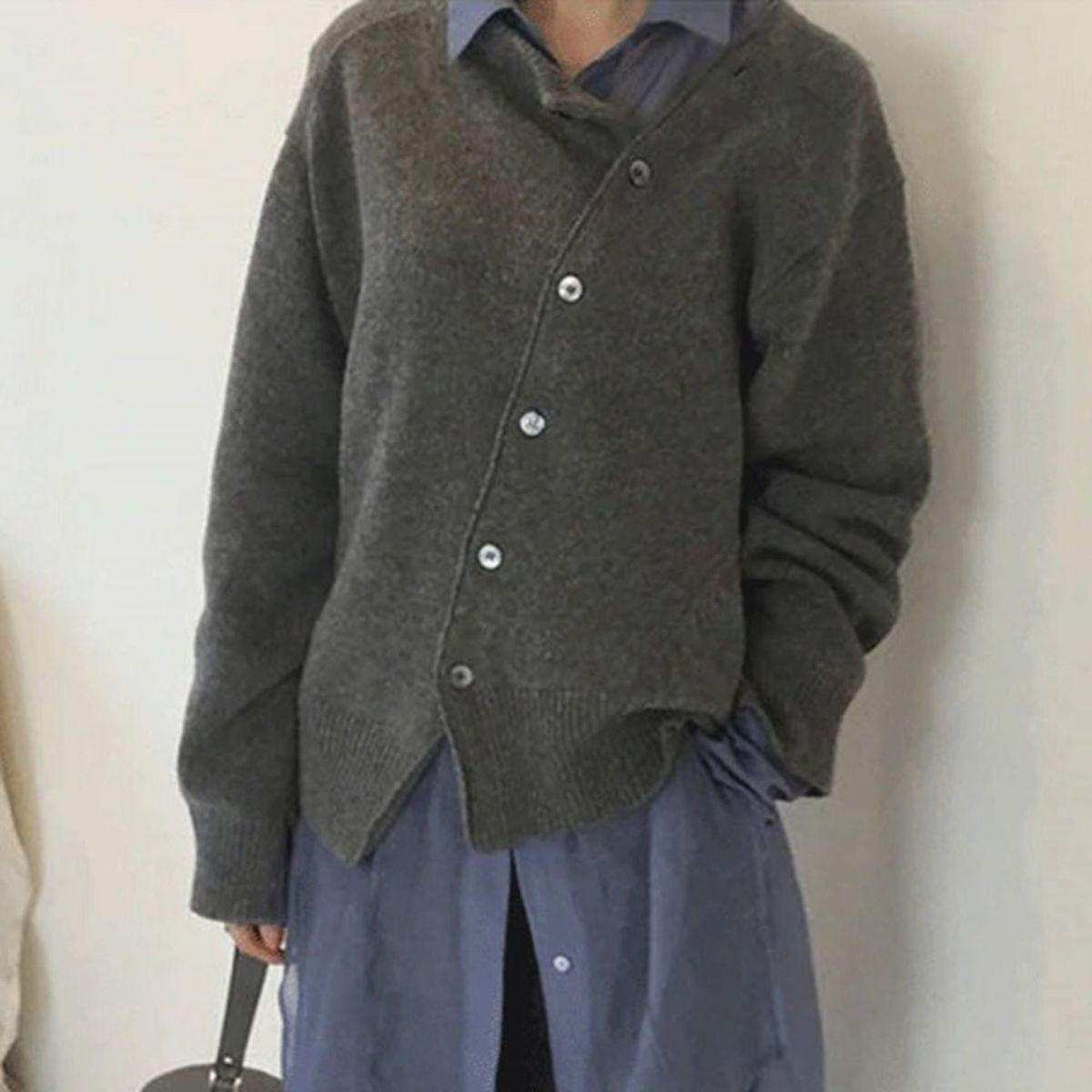 ALYCIAâ„¢ - Asymmetric Button Cardigan