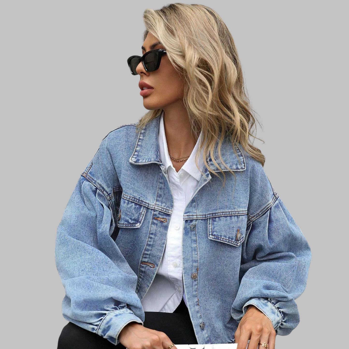 HEILAâ„¢ - Casual Long Sleeve Button Down Jacket