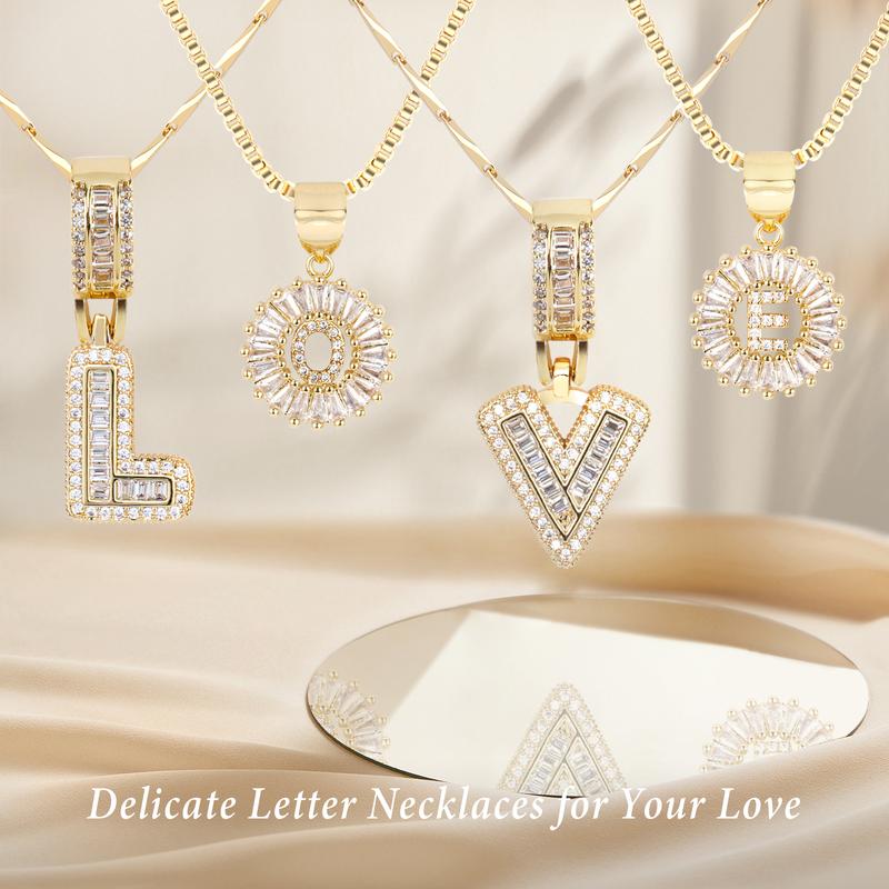 AISHAâ„¢ - Elegant 2-Pack Initial Letter Pendant Necklaces