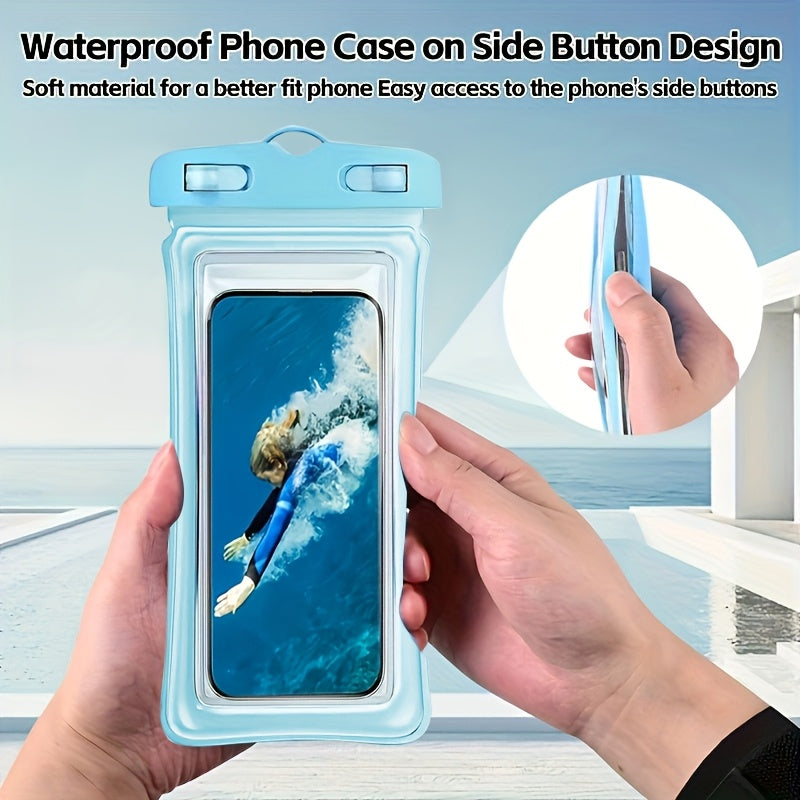 1/2/4 stuks Nieuwe IP65 Waterdichte Luchtkussen Drijvende Vierkleurige Versterkte Waterdichte Tas Geschikt voor 8-inch Telefoons, Droogzak Ideaal voor Strandcruises op Regenachtige Dagen