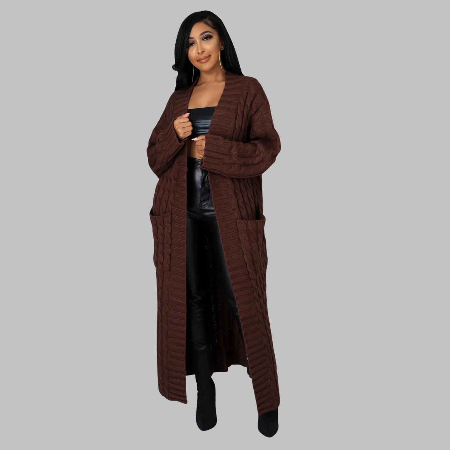 JACKIEâ„¢ - Casual Long-Sleeve Long Cardigan