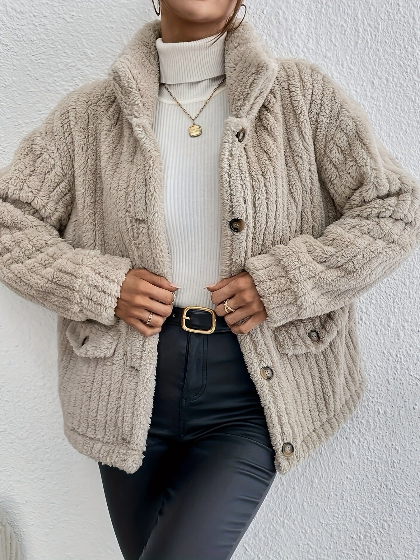 NOVAâ„¢ | Double-Sided Velvet Button Cardigan