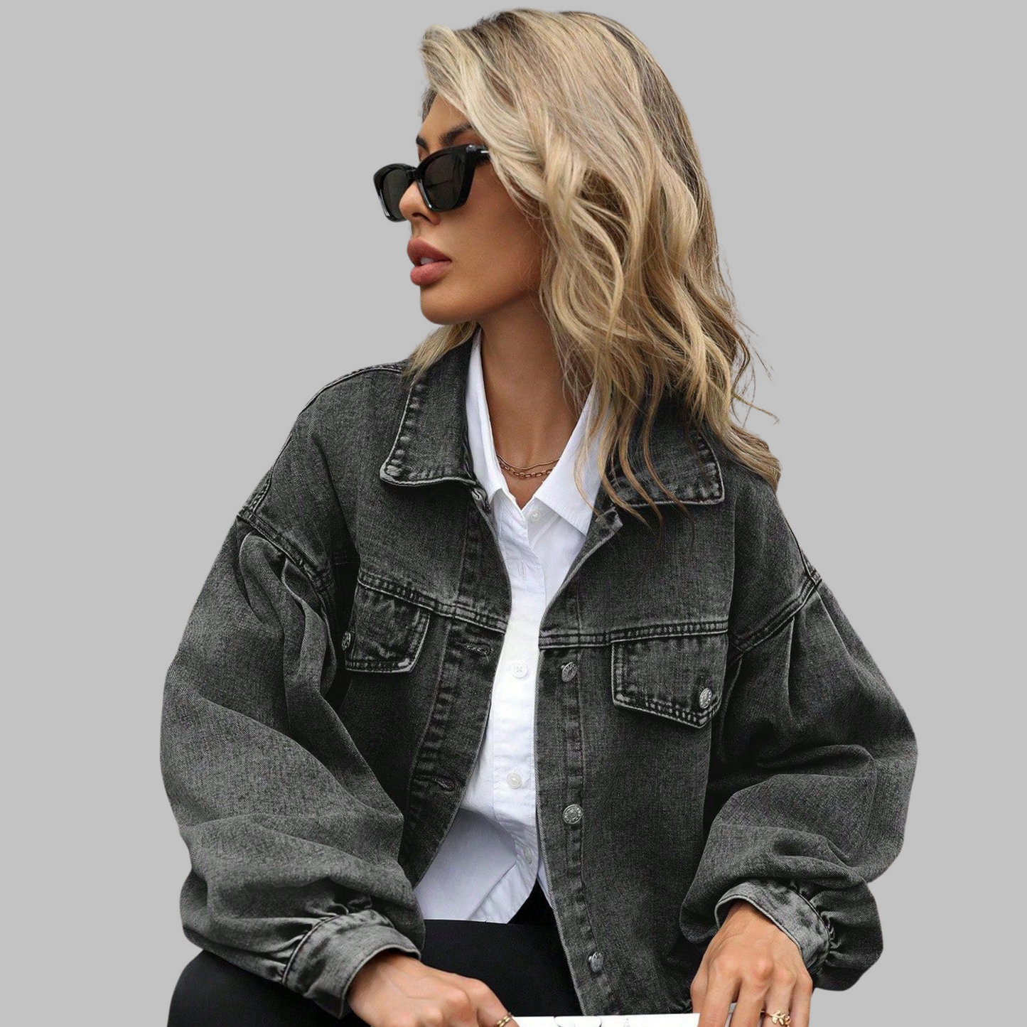 HEILAâ„¢ - Casual Long Sleeve Button Down Jacket