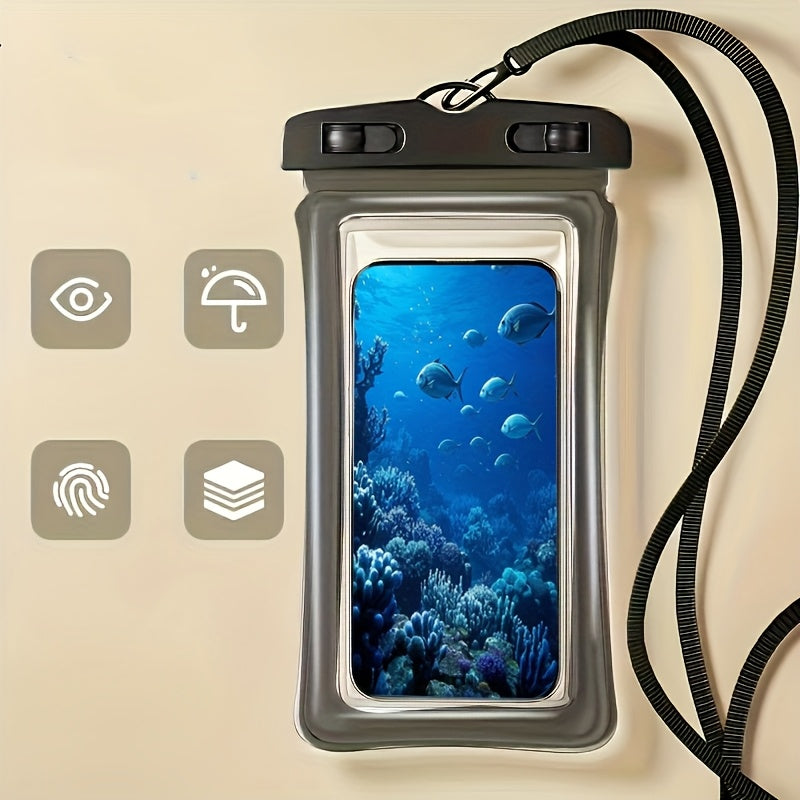 1/2/4 stuks Nieuwe IP65 Waterdichte Luchtkussen Drijvende Vierkleurige Versterkte Waterdichte Tas Geschikt voor 8-inch Telefoons, Droogzak Ideaal voor Strandcruises op Regenachtige Dagen