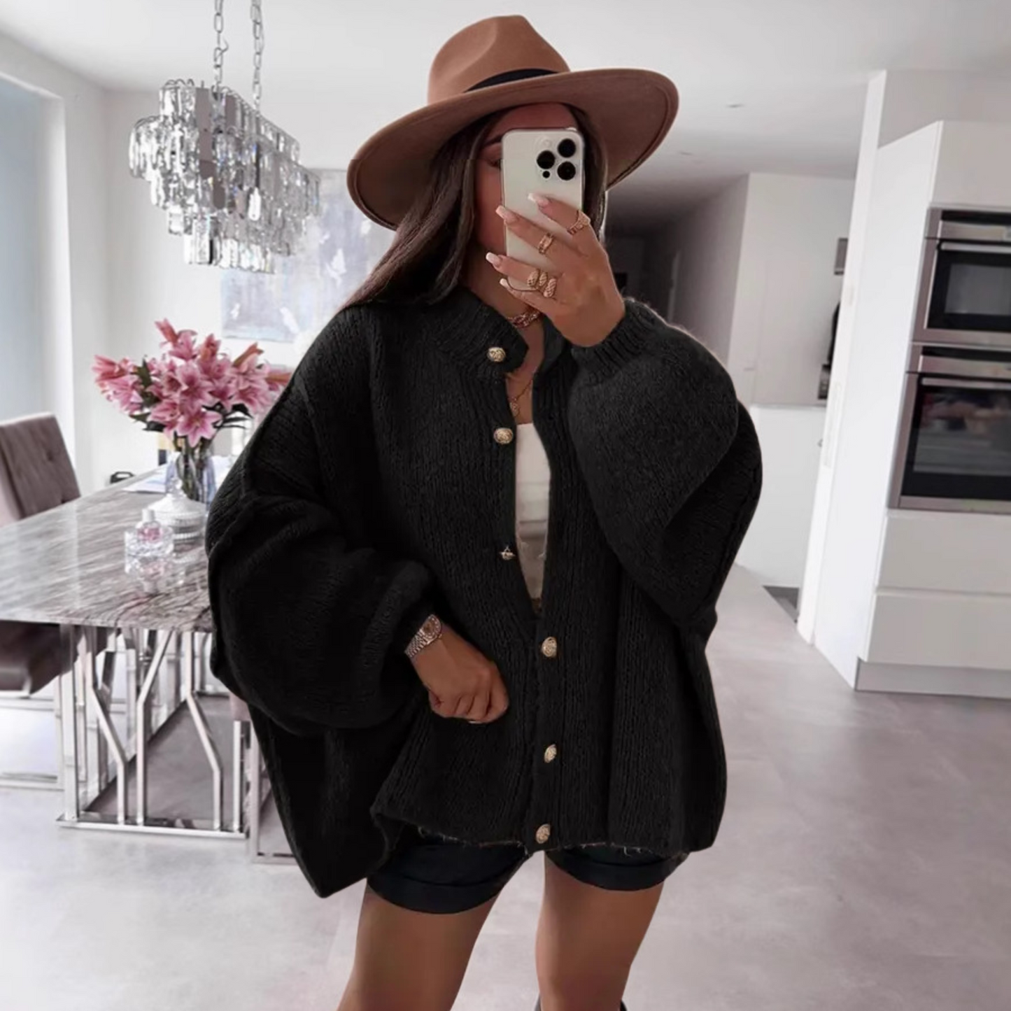 VANDANAâ„¢ - Classic Button-Down Long Sleeve Cardigan