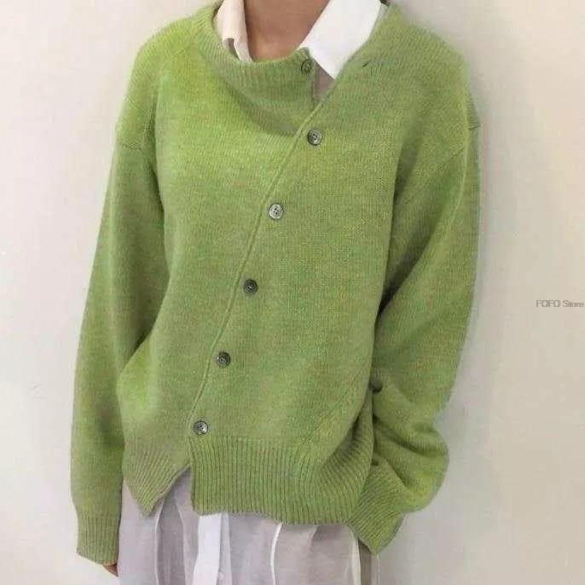 ALYCIAâ„¢ - Asymmetric Button Cardigan