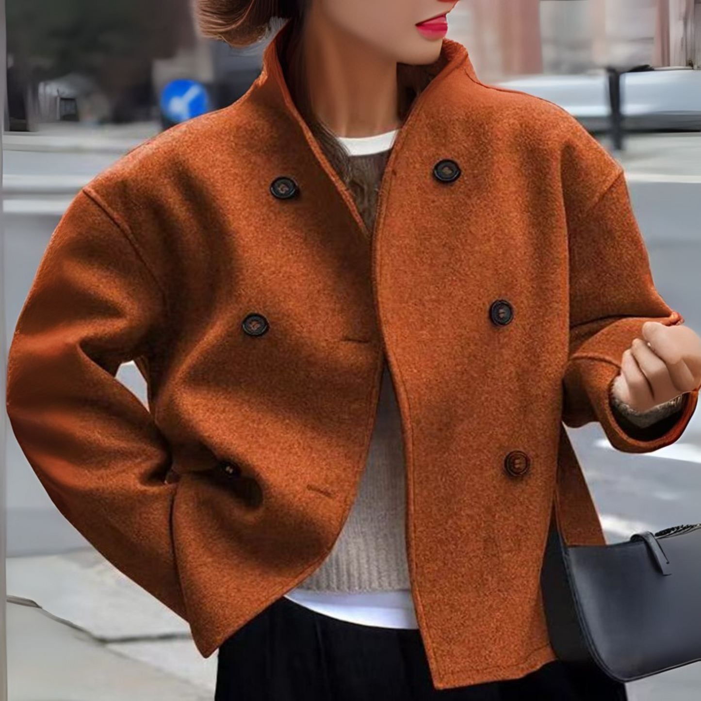 BINIâ„¢ - Cozy Long Sleeve Stand Collar Coat