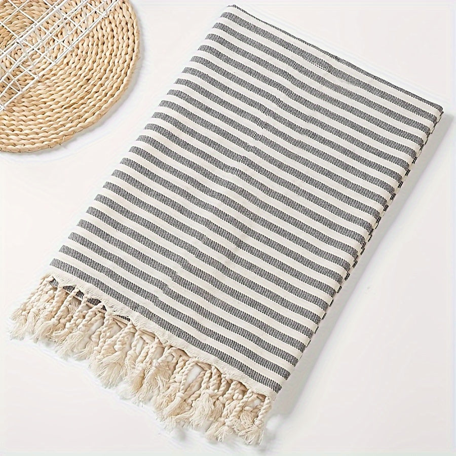 Extra Grote Turkse Strandhanddoek - Gestreept, Lichtgewicht & Sneldrogend voor Zwembad, Zwemmen, Reizen & Kamperen - Boho Stijl, Hoge Kleurvastheid