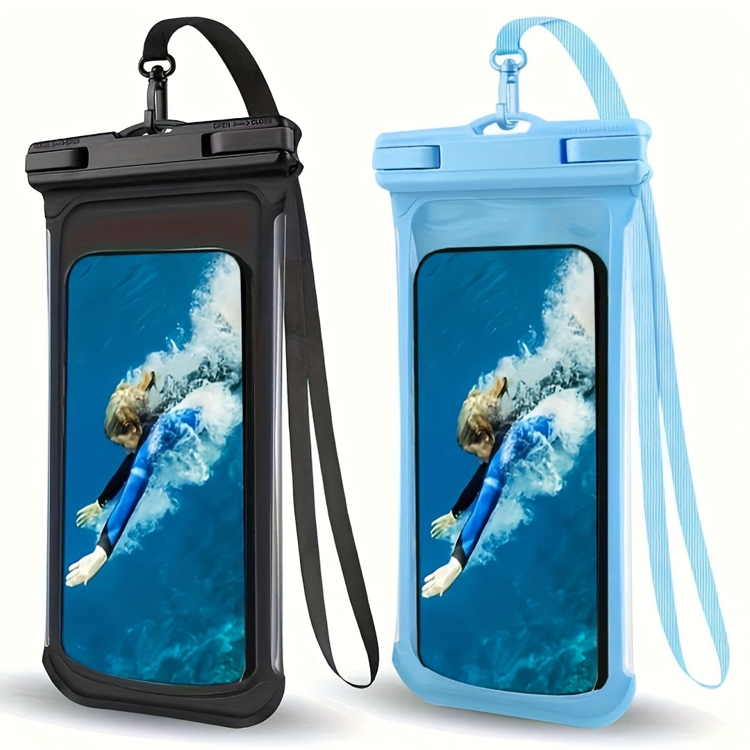 1/2/4 stuks Nieuwe IP65 Waterdichte Luchtkussen Drijvende Vierkleurige Versterkte Waterdichte Tas Geschikt voor 8-inch Telefoons, Droogzak Ideaal voor Strandcruises op Regenachtige Dagen