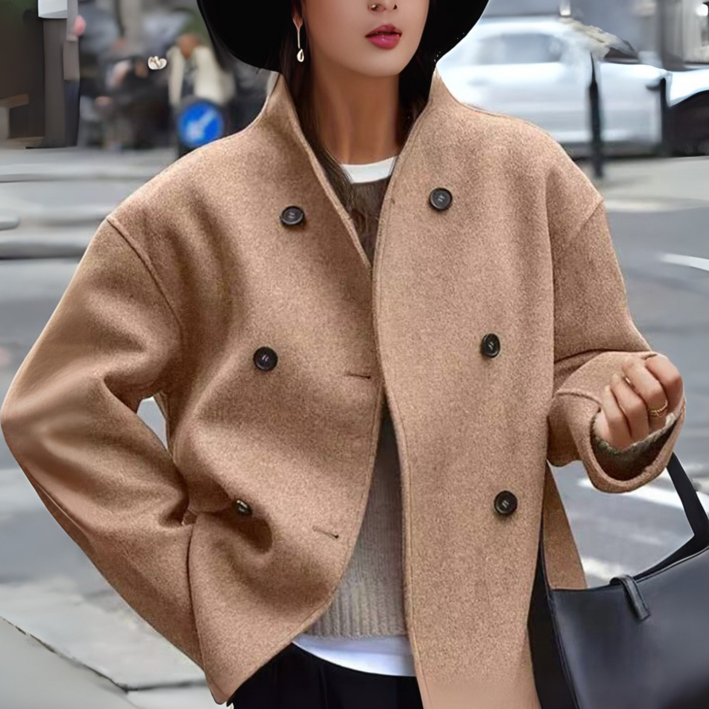 BINIâ„¢ - Cozy Long Sleeve Stand Collar Coat