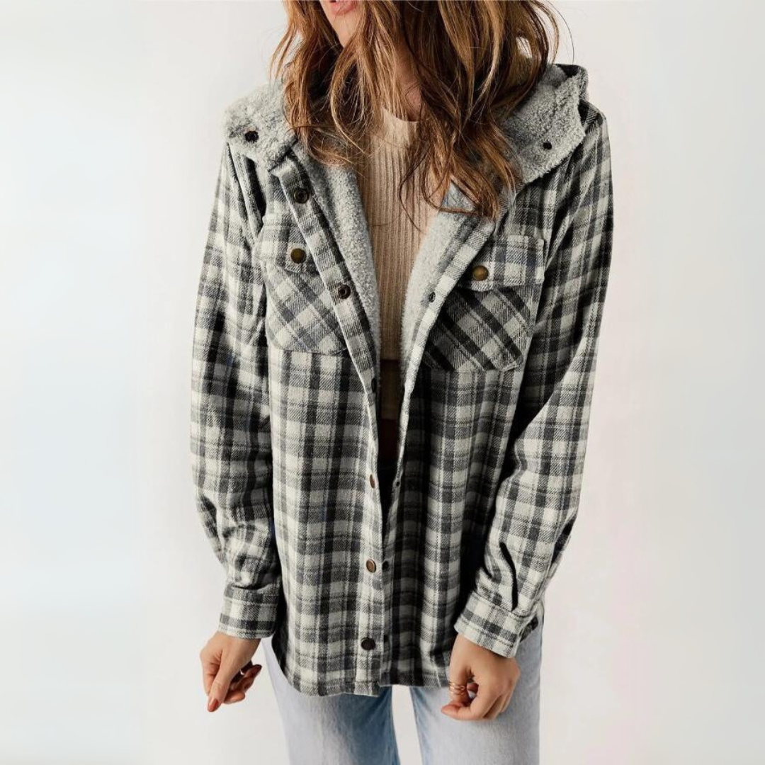PERESAâ„¢ - Casual Long Sleeve Button Front Hooded Coat
