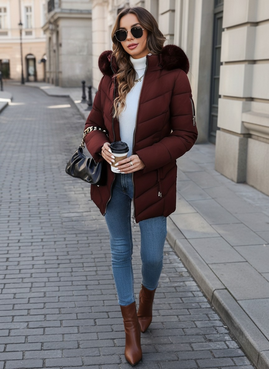 Aurora™ Short Hooded Faux Fur Winter Jacket