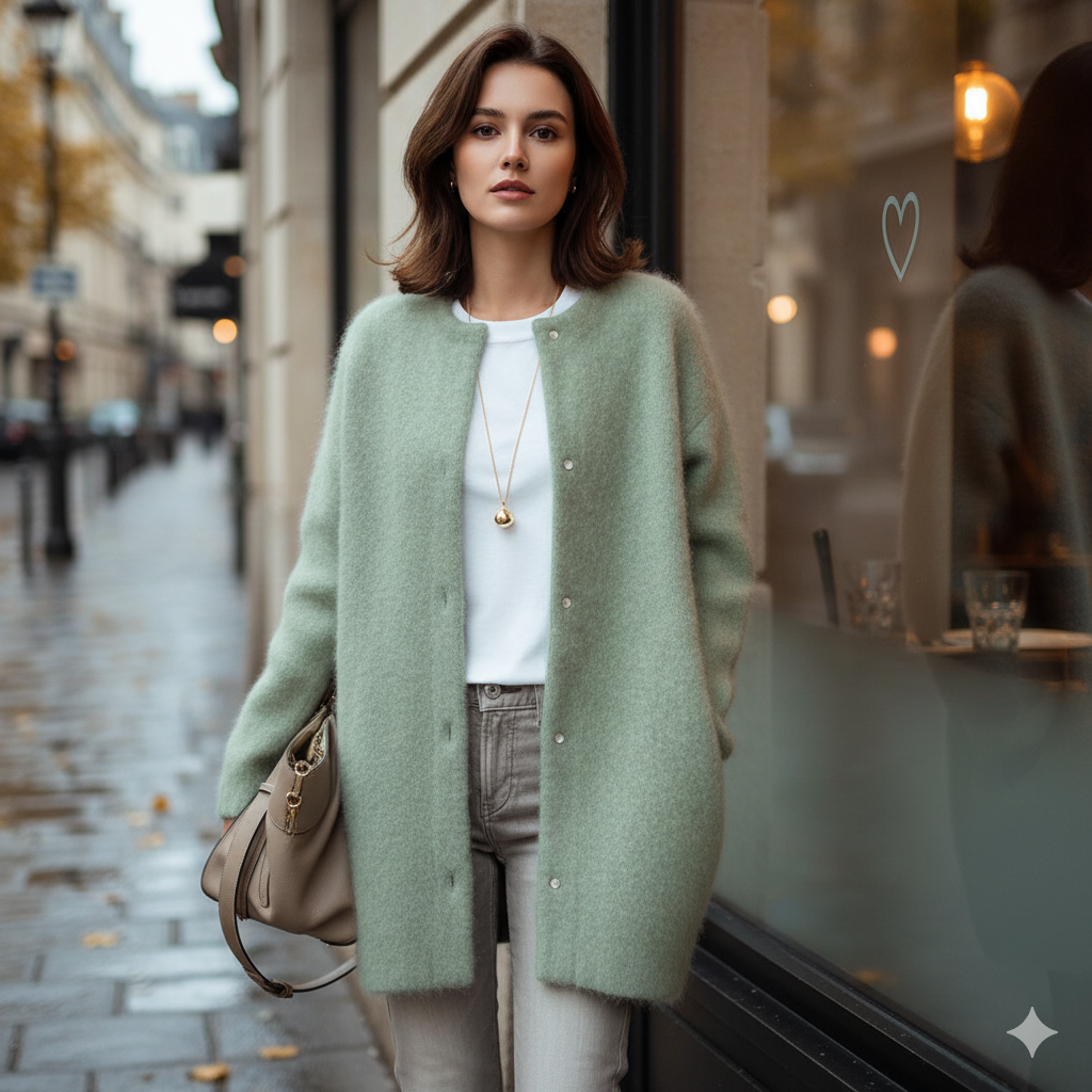 Marienne™ | Soft Wool-Blend Artistic Knit Cardigan