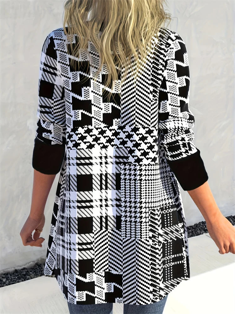 LEONAâ„¢ | Sleek Geo-Print Cardigan