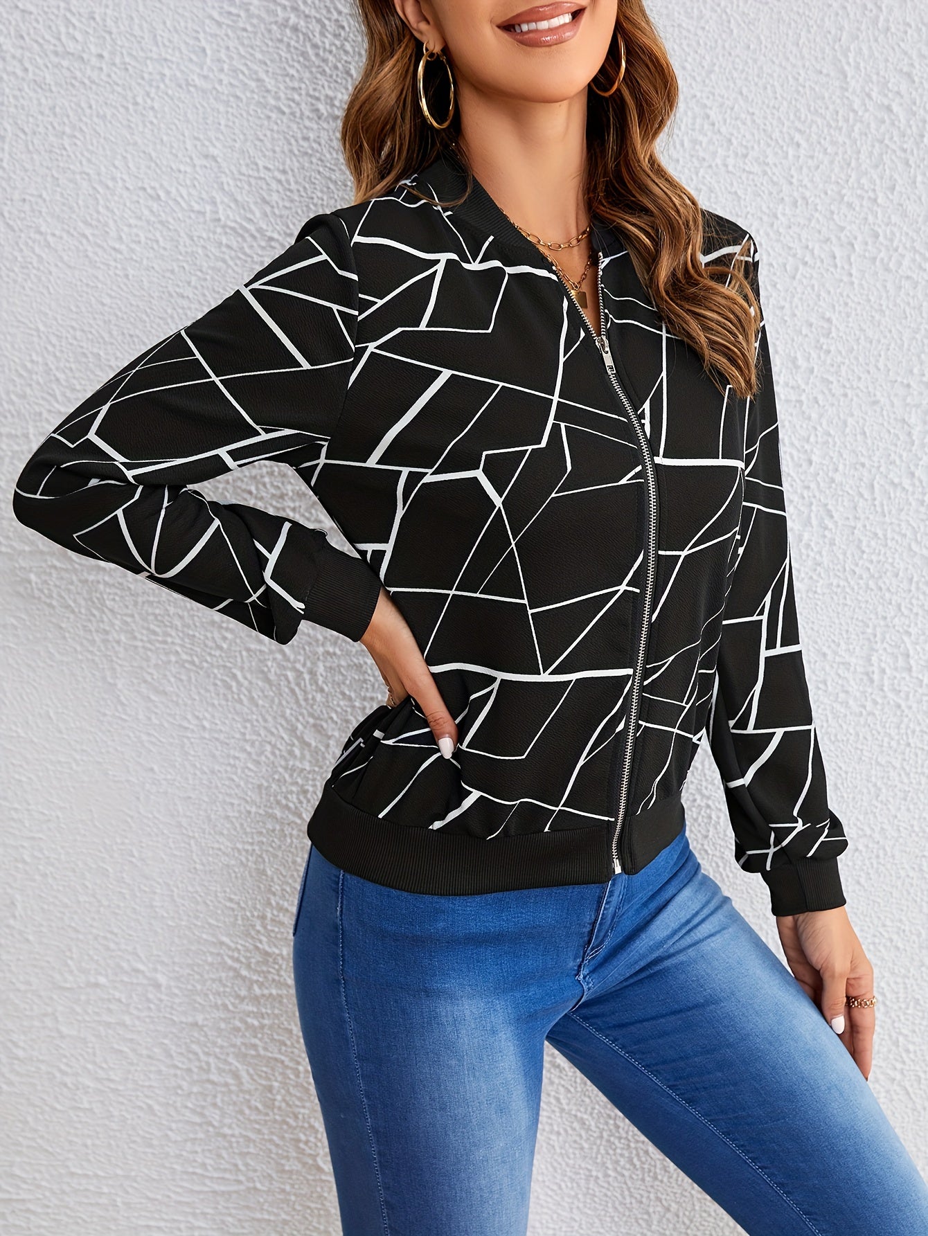 MILAâ„¢ | Artistic Pattern Zip-Up Jacket
