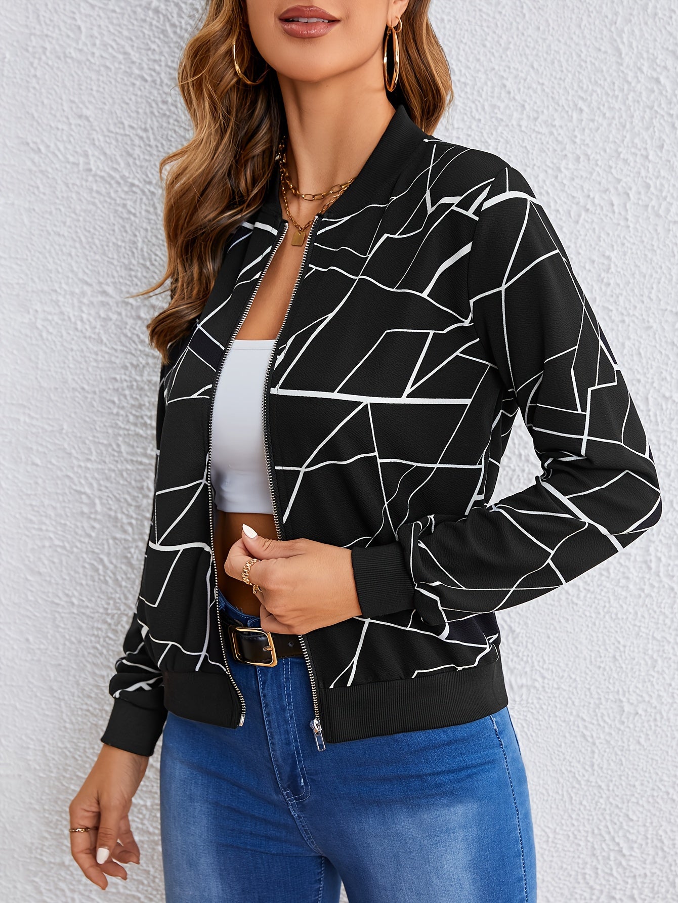 MILAâ„¢ | Artistic Pattern Zip-Up Jacket