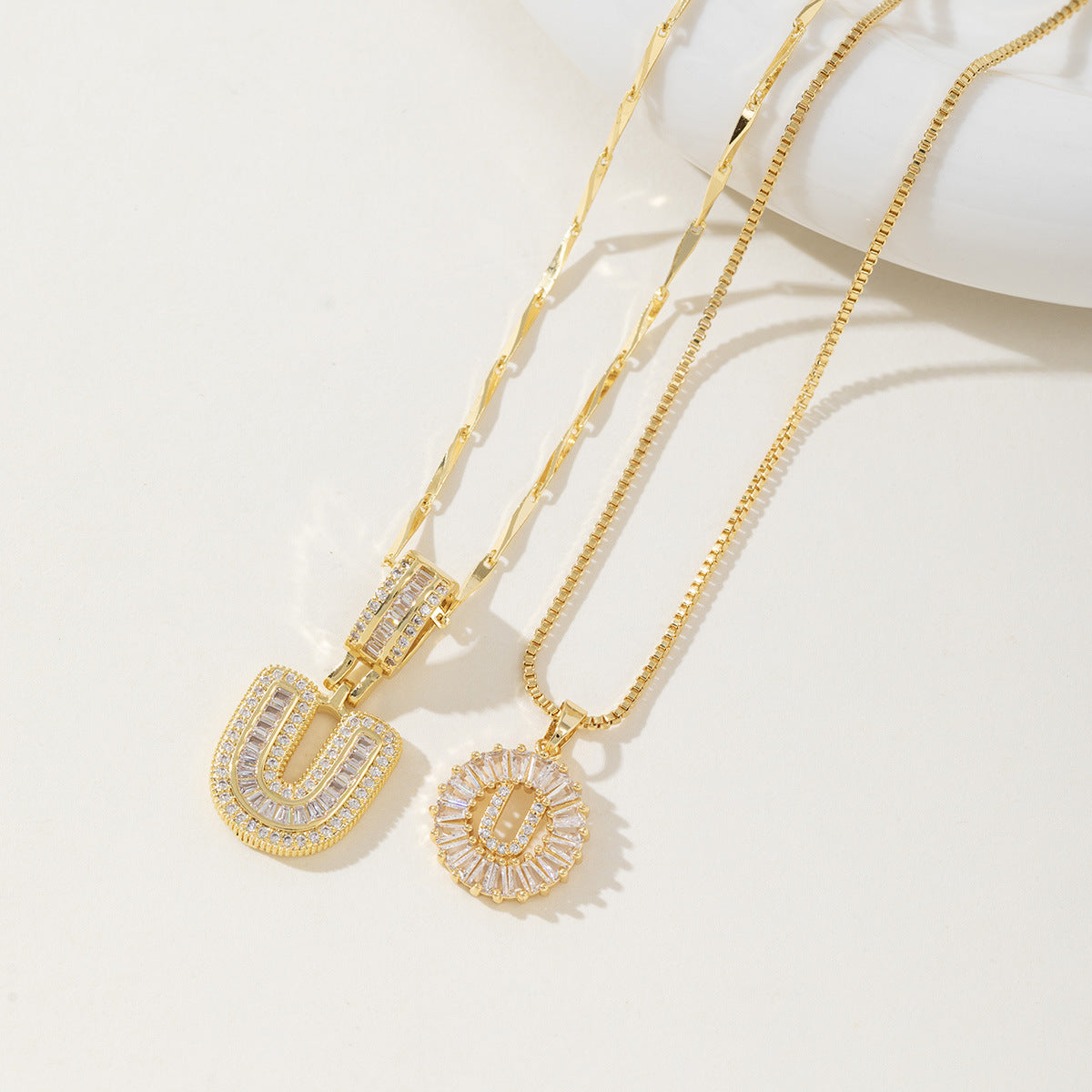 AISHAâ„¢ - Elegant 2-Pack Initial Letter Pendant Necklaces