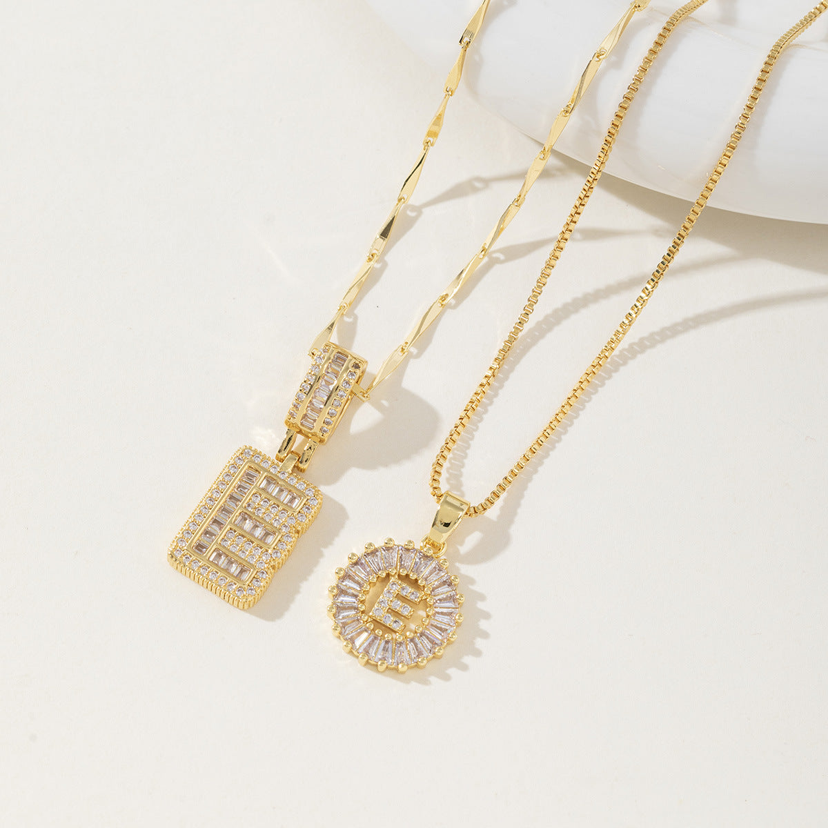 AISHAâ„¢ - Elegant 2-Pack Initial Letter Pendant Necklaces