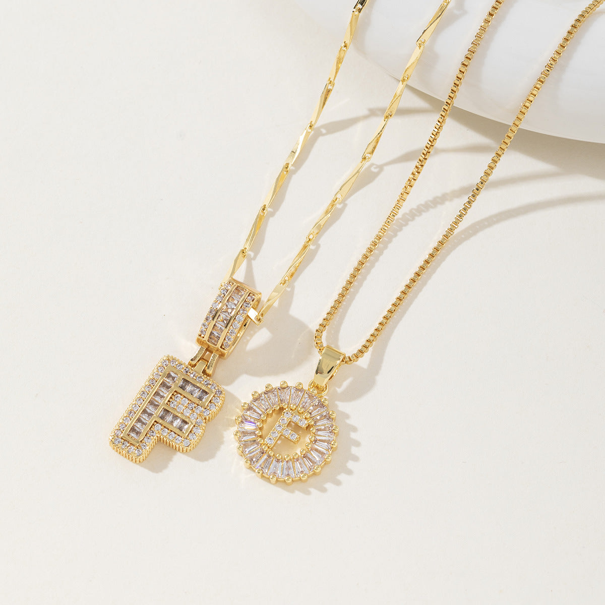 AISHAâ„¢ - Elegant 2-Pack Initial Letter Pendant Necklaces