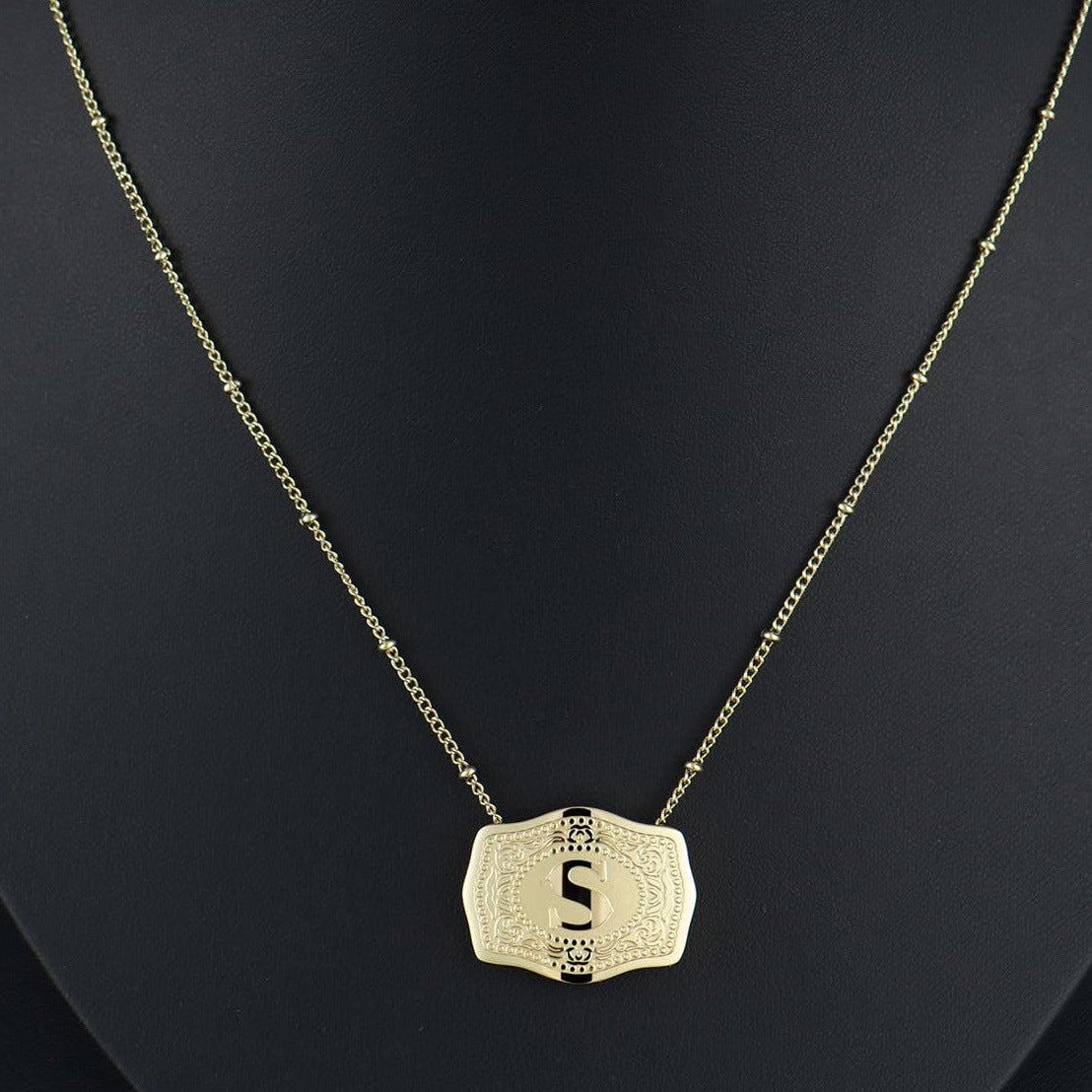 CINDYâ„¢ - Sleek Initial Letter Pendant Necklace