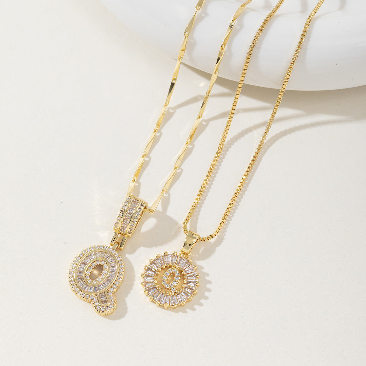 AISHAâ„¢ - Elegant 2-Pack Initial Letter Pendant Necklaces