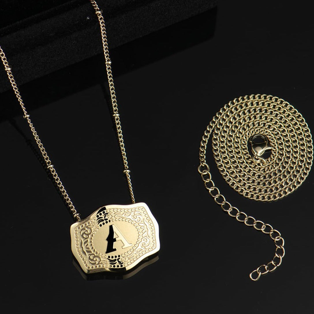 CINDYâ„¢ - Sleek Initial Letter Pendant Necklace