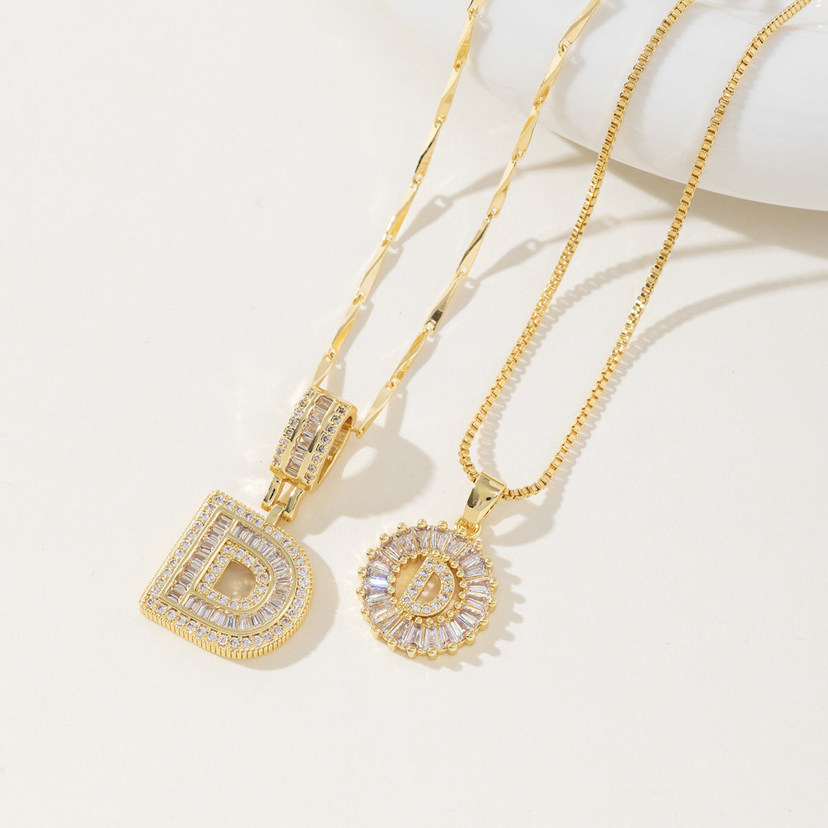 AISHAâ„¢ - Elegant 2-Pack Initial Letter Pendant Necklaces