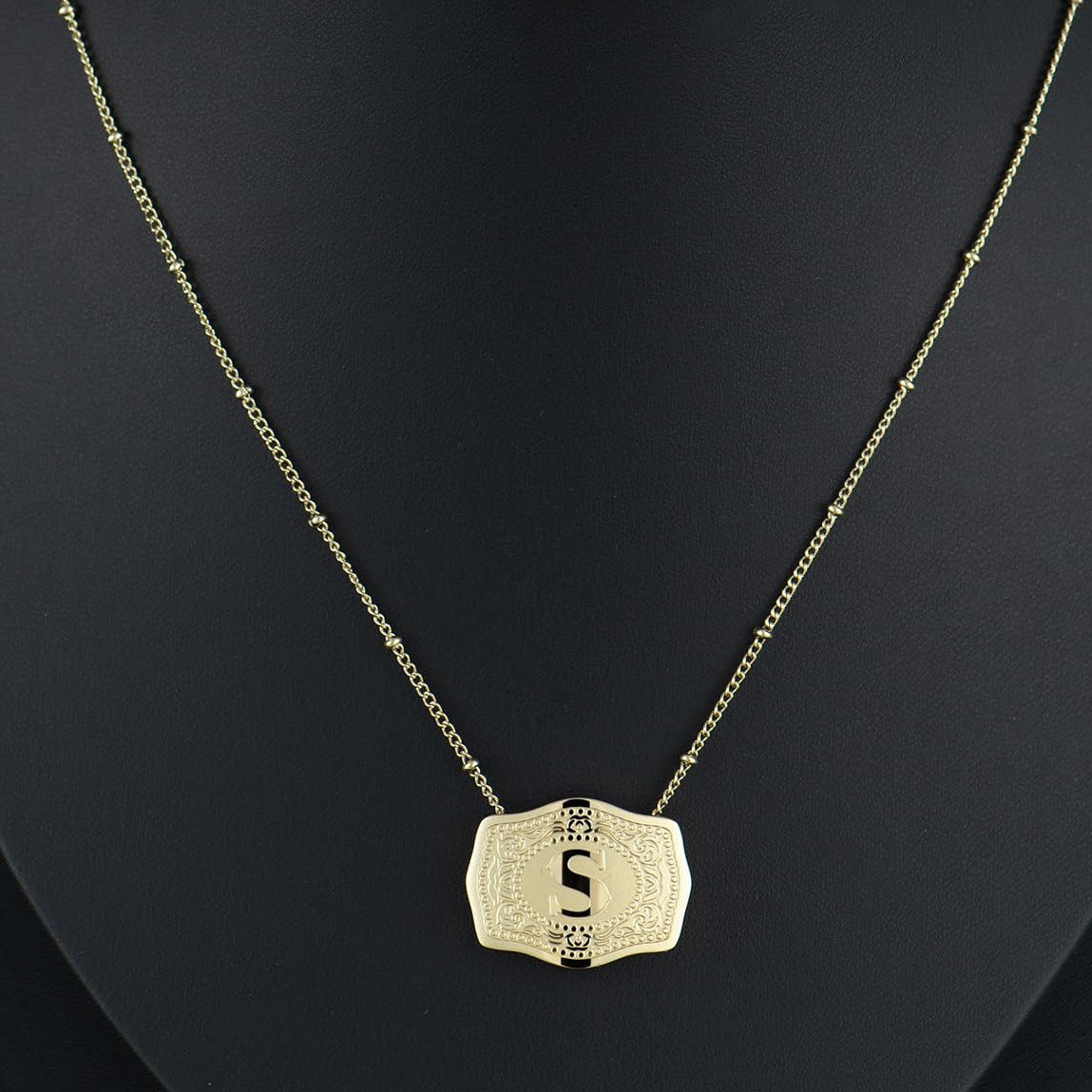 CINDYâ„¢ - Sleek Initial Letter Pendant Necklace