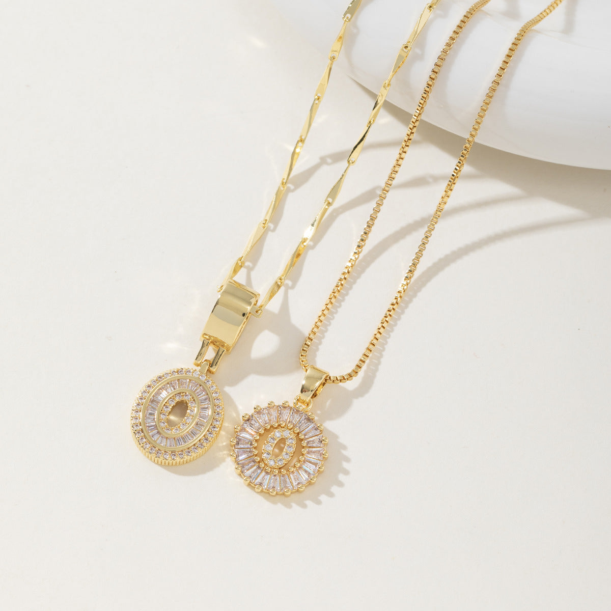 AISHAâ„¢ - Elegant 2-Pack Initial Letter Pendant Necklaces