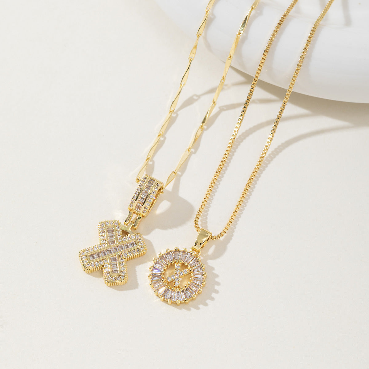 AISHAâ„¢ - Elegant 2-Pack Initial Letter Pendant Necklaces