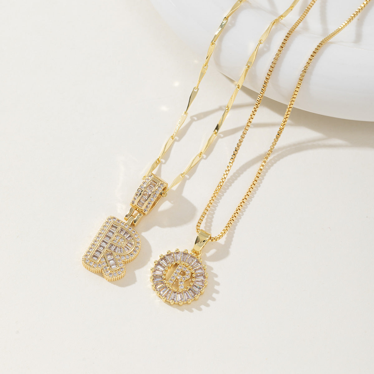 AISHAâ„¢ - Elegant 2-Pack Initial Letter Pendant Necklaces