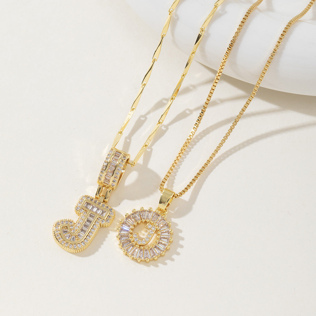 AISHAâ„¢ - Elegant 2-Pack Initial Letter Pendant Necklaces